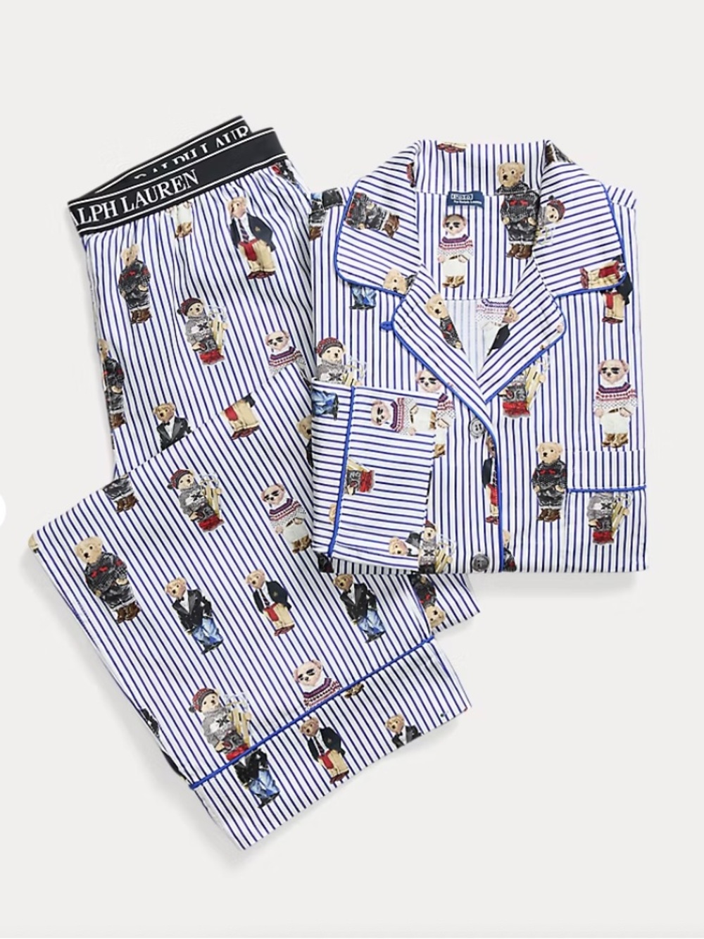Polo by Ralph Lauren Bear Cotton Sateen Pyjama Set (NWT)